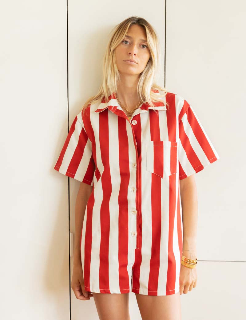 Rødstribet Playsuit Rowen