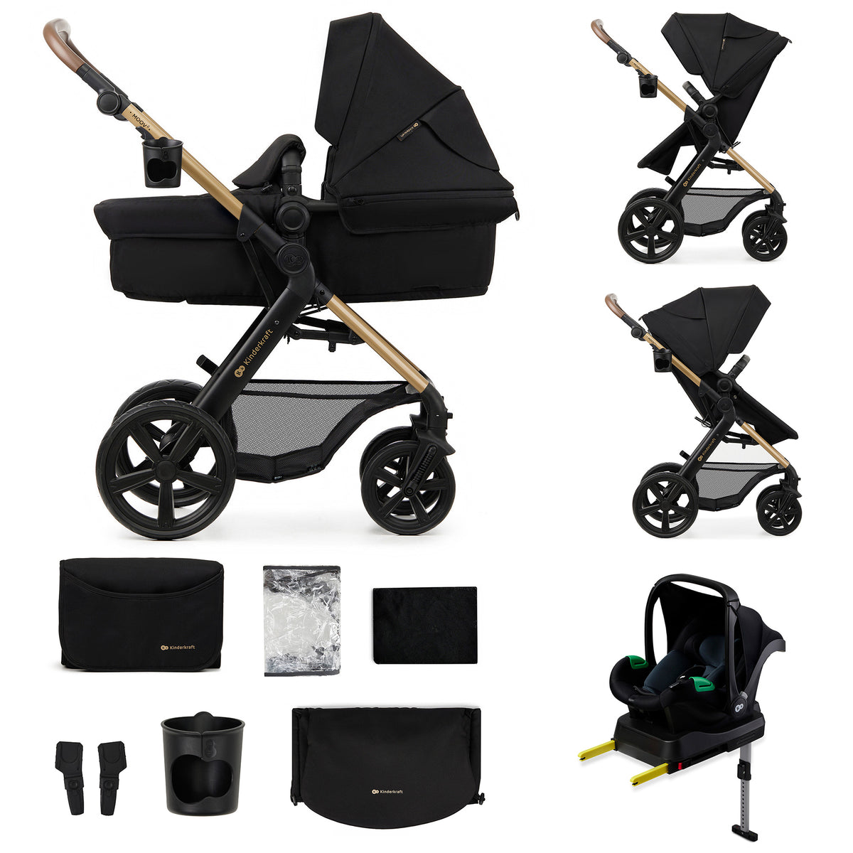 Passeggino multifunzionale 4 in 1 Moov 2 Nero