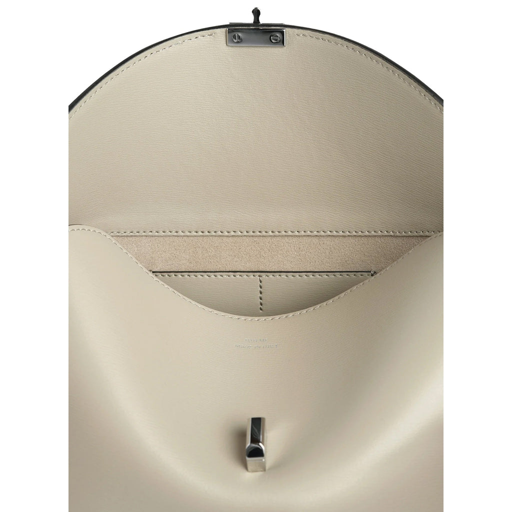 Toteme - Pochette T-Lock Leather - Femme - Cream