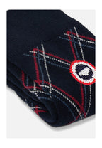 Calze A Mezza Gamba A Quadri Fantasia Lucas Tartan - Blu Navy