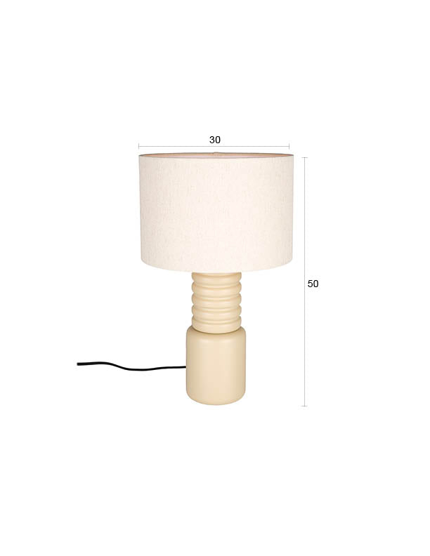 Six - Lámpara De Mesa - Hierro - Beige