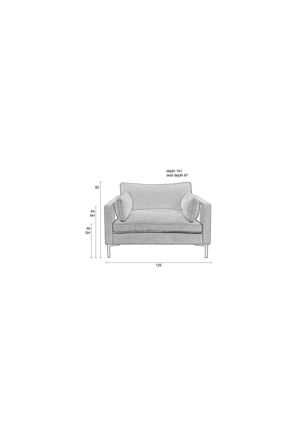 Summer - Causeuse - Tissu - Anthracite