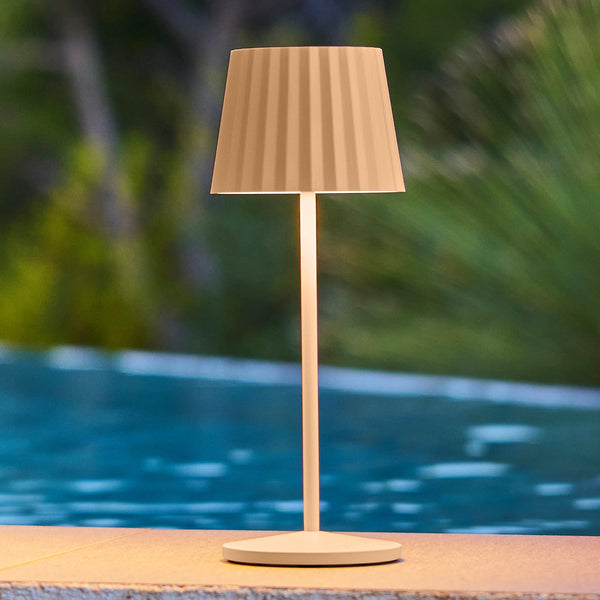 Abby - Lampe De Table Sans Fil - Acier - Beige