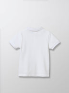 Polo Piqué - Blanc Moyen Uni - Bébé