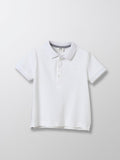 Polo Piqué - Blanc Moyen Uni - Bébé