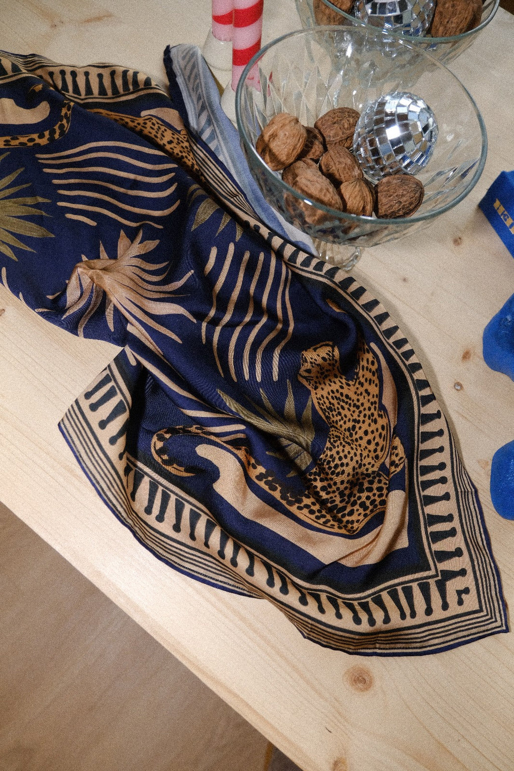 Georgia Navy Print Scarf