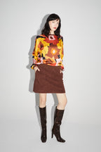 El chocolate Blake Preppy Minifalda