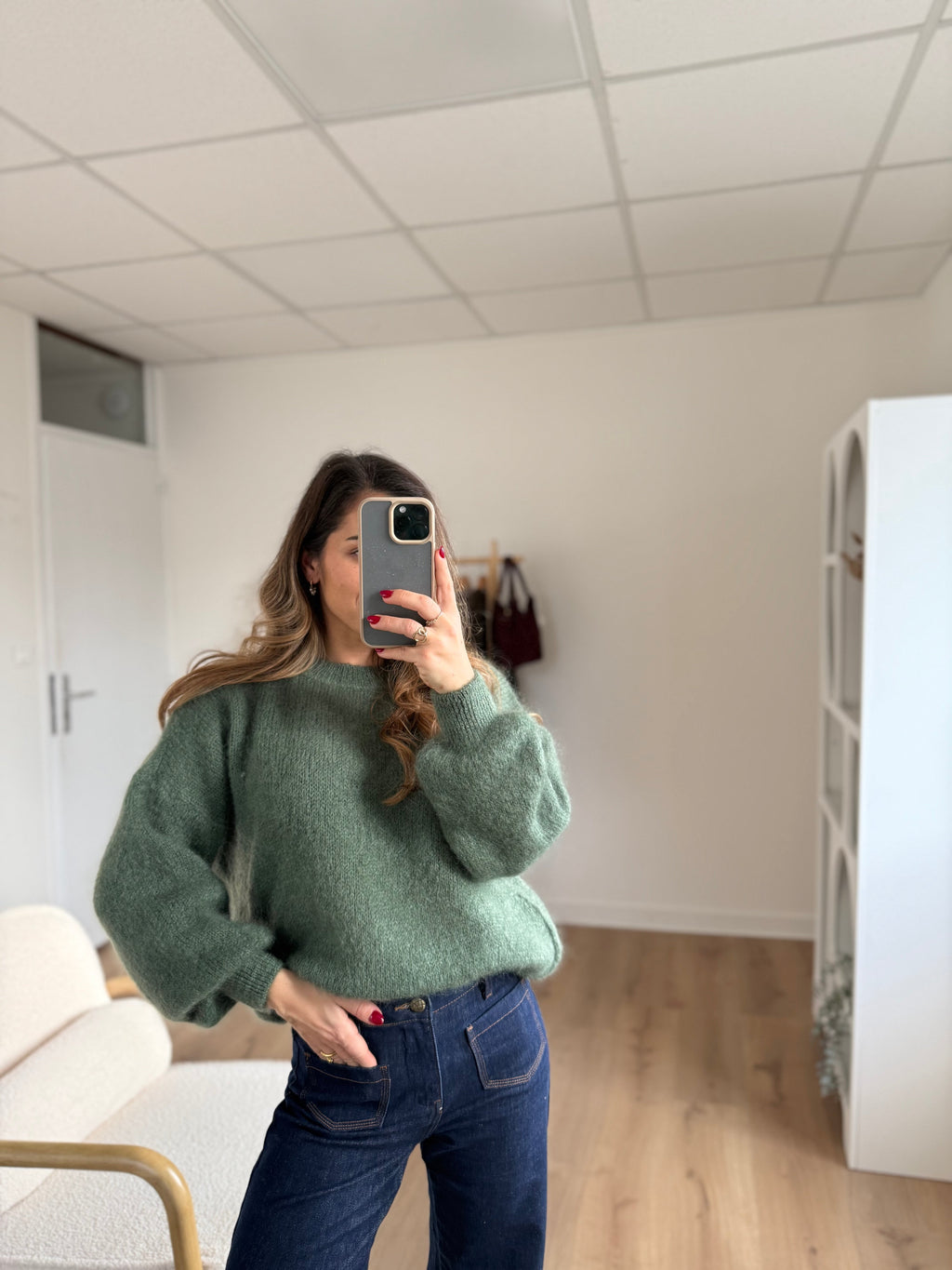 Maille En Mohair Et Laine Gaia Kaki