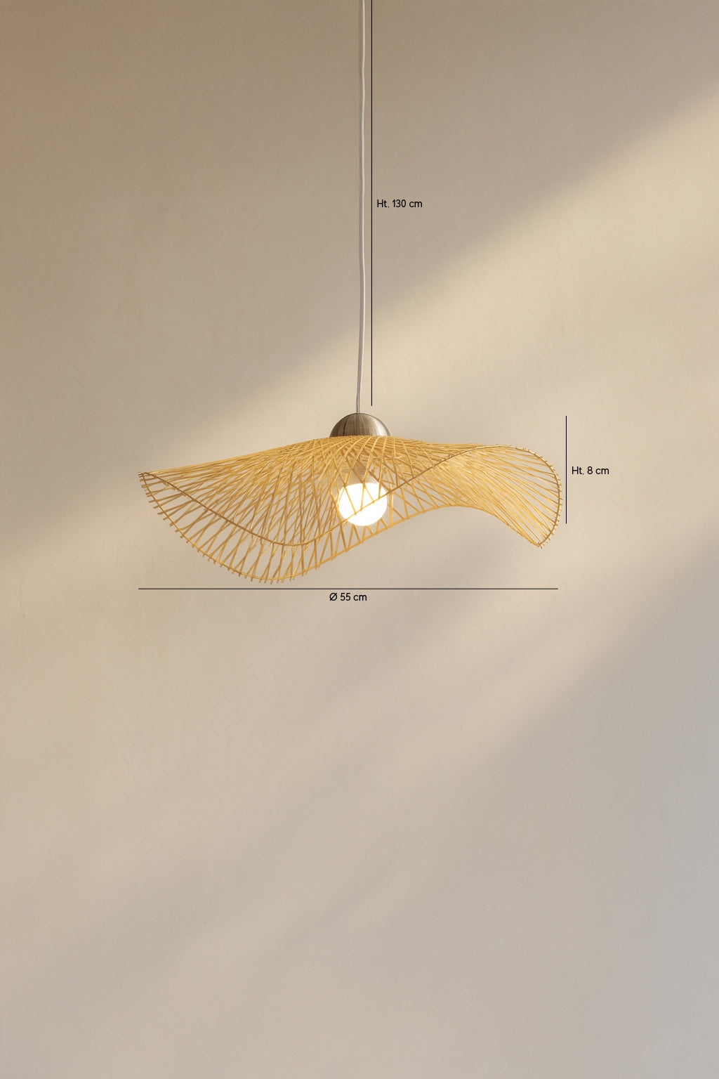 Caravelle Pendant Lamp - Woven Bamboo - 55Cm