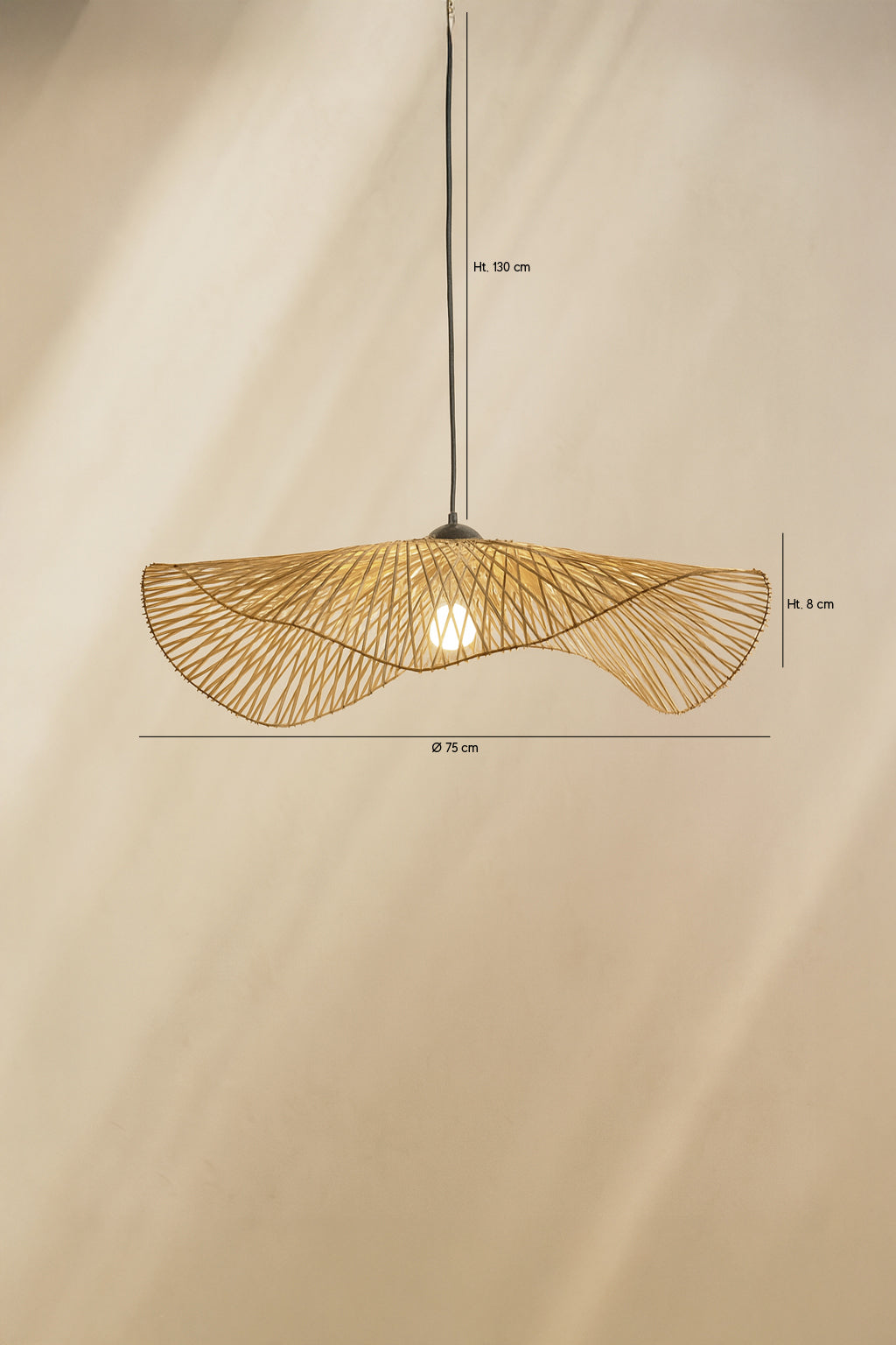 Caravelle Pendant Lamp - Woven Bamboo - 75Cm