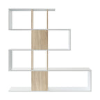 Zigzag - Bibliothèque 4 Niveaux 11 Compartiments - Bois Clair