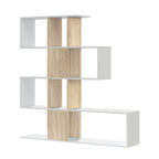 Zigzag - Bibliothèque 4 Niveaux 11 Compartiments - Bois Clair