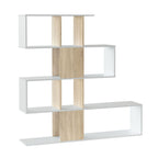 Zigzag - Bibliothèque 4 Niveaux 11 Compartiments - Bois Clair