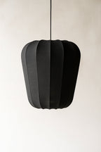 Large Alba Pendant Lamp - Black Cotton and Metal