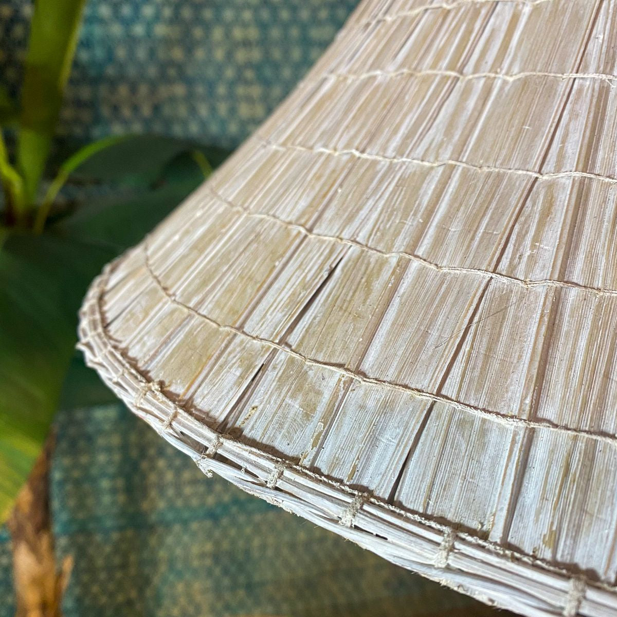Lámpara colgante grande Maa - Hojas de palmera - Blanco