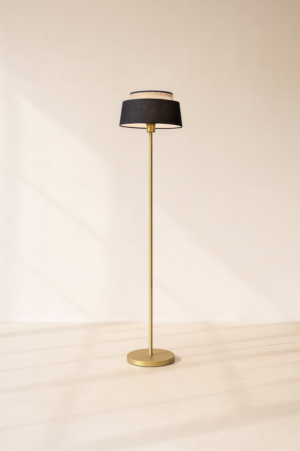 Avero Floor Lamp - Metal - Black And Gold