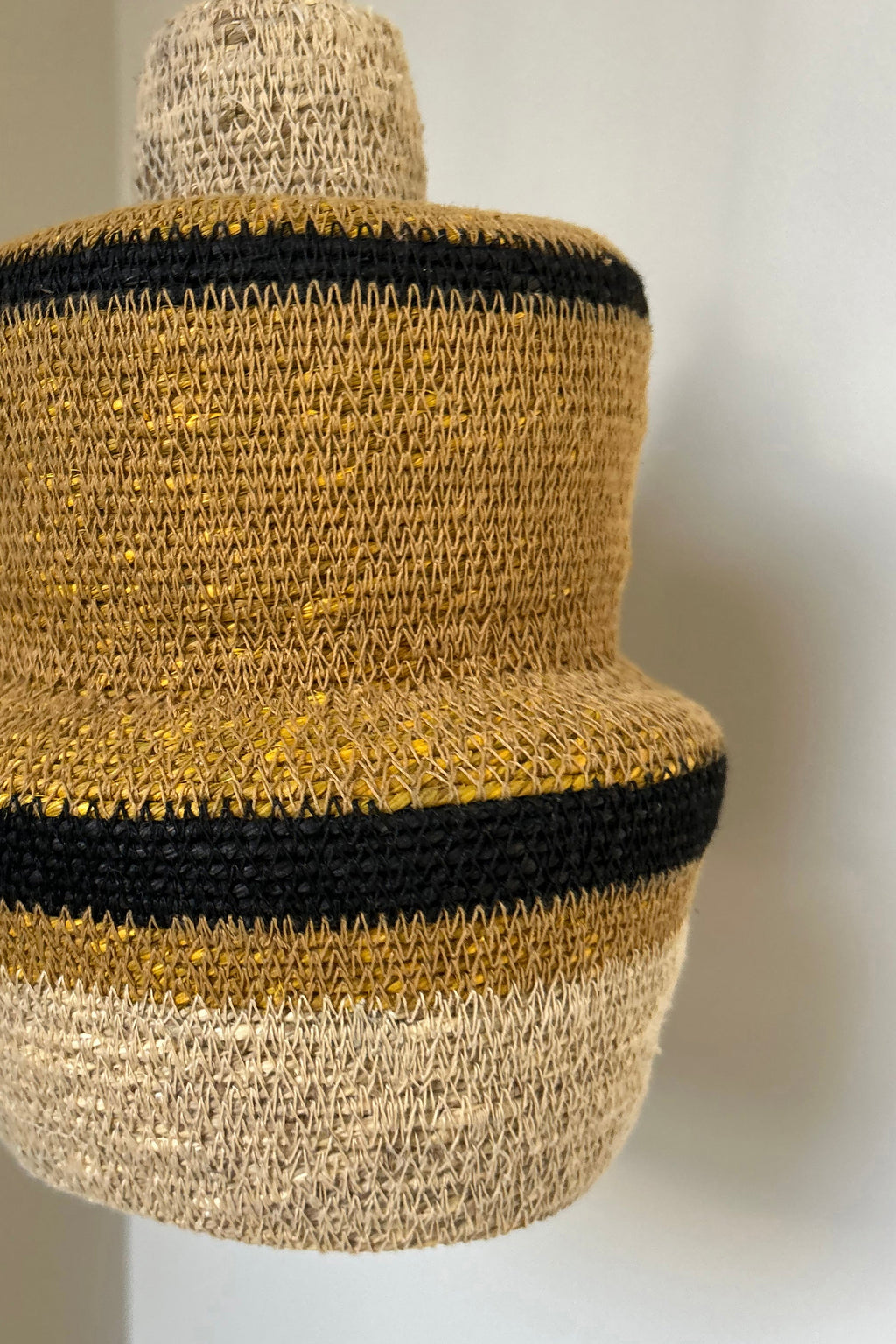 Antigua Wall Light - Seagrass - Natural/Ochre and Black Metal