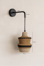 Antigua Wall Light - Seagrass - Natural/Ochre and Black Metal