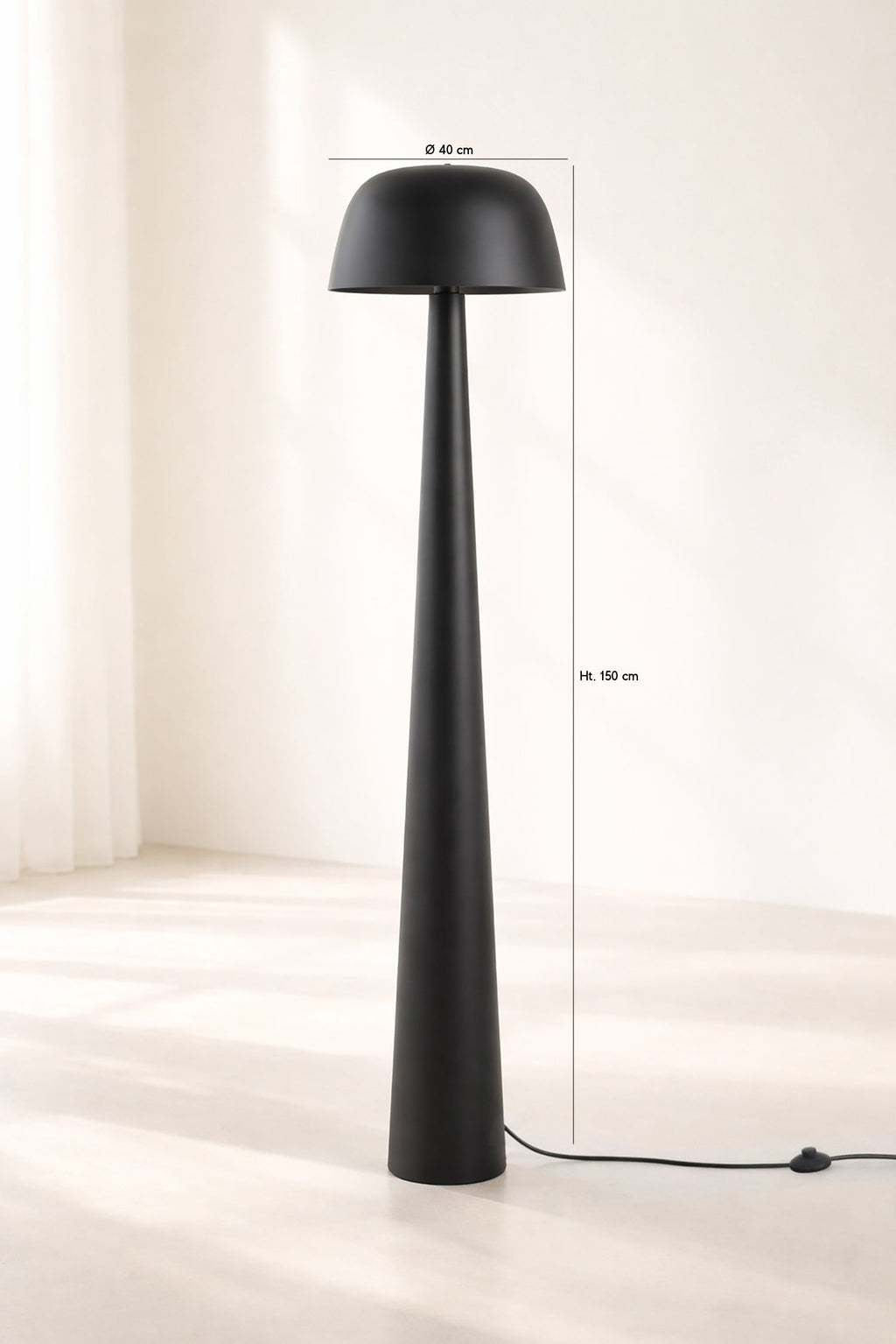 Kalysta - Lampadaire - Métal - Noir