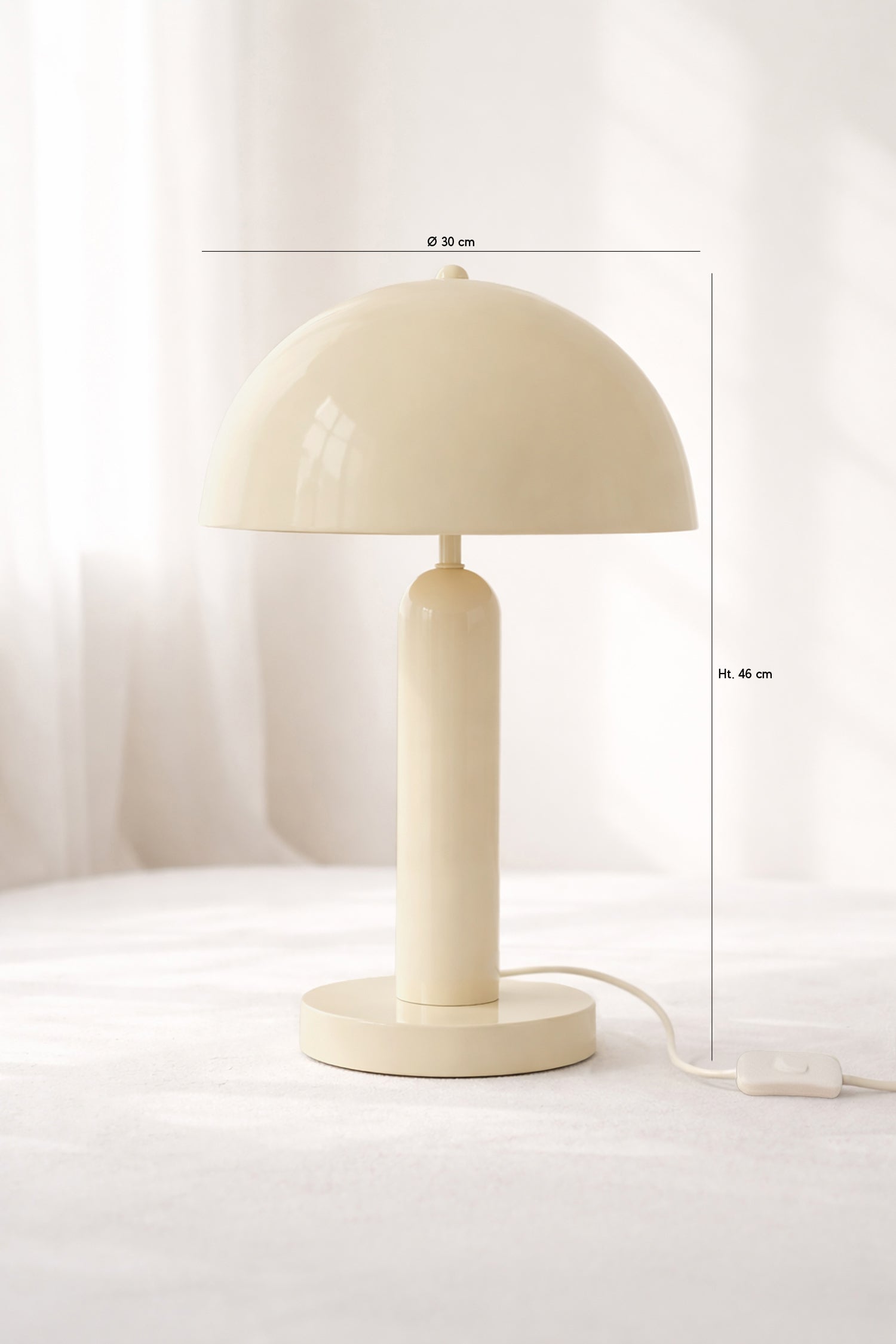 Kyra - Lampe À Poser - Métal - Crème