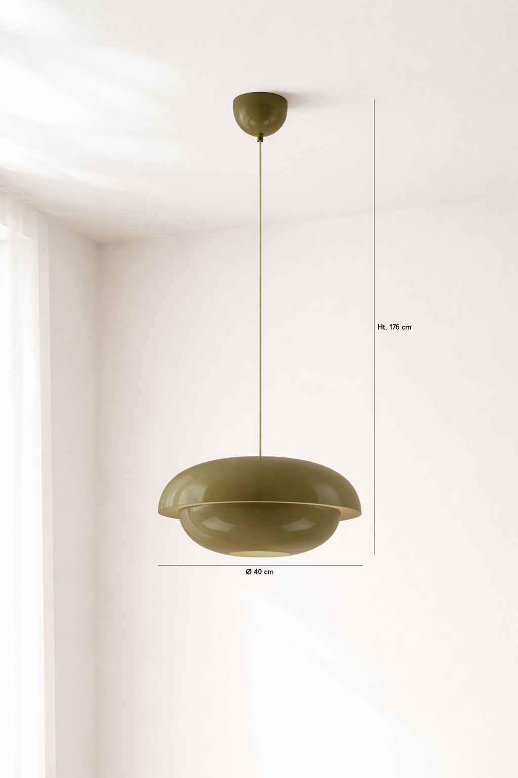 Chloe - Suspension - Métal - Vert Sauge