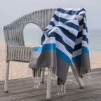 Arcachon - Fouta Tricolore - Azul Jean/Azul Azur
