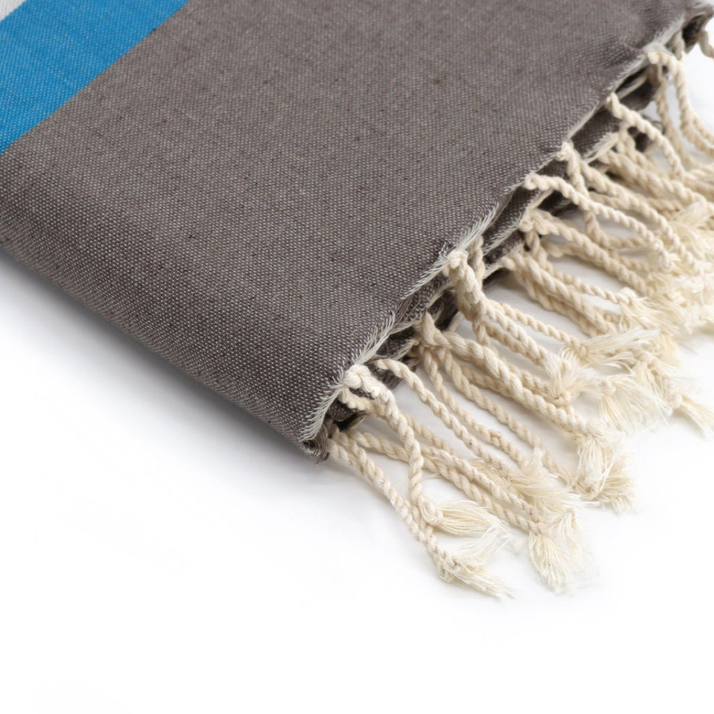 Arcachon - Fouta Tricolore - Azul Jean/Azul Azur