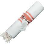St Tropez - Fouta blanca - Blanco/Naranja coral