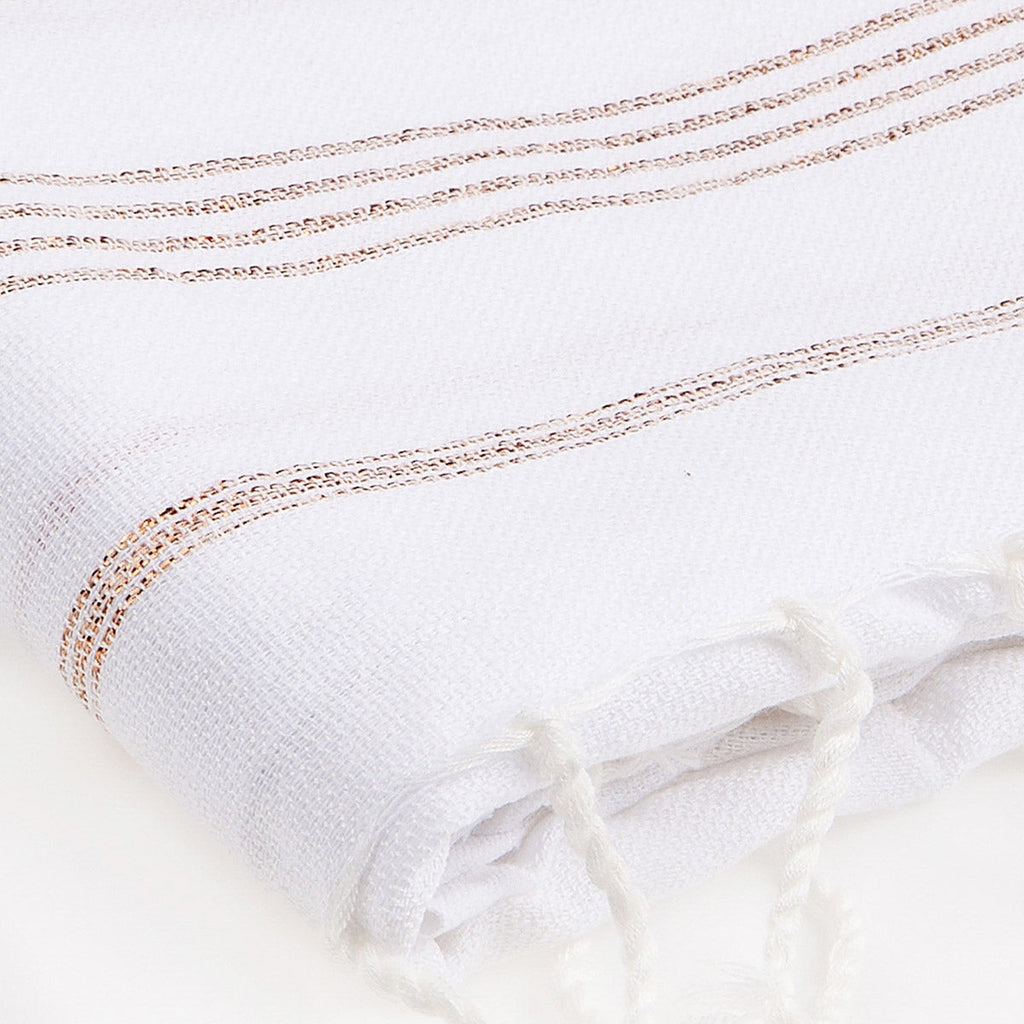 Mykonos - Fouta - Blanco/Cobre