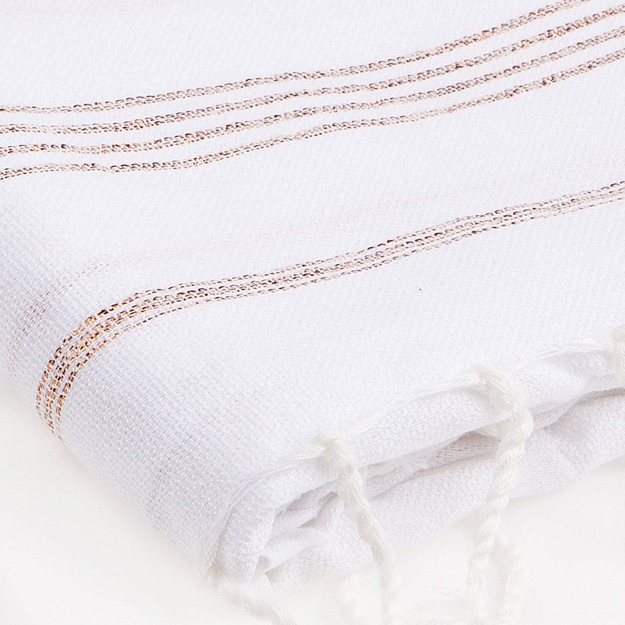 Mykonos - Fouta - Blanco/Cobre