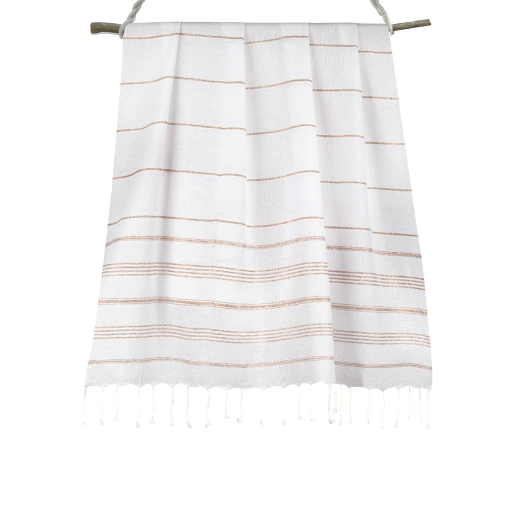 Mykonos - Fouta - Blanco/Cobre