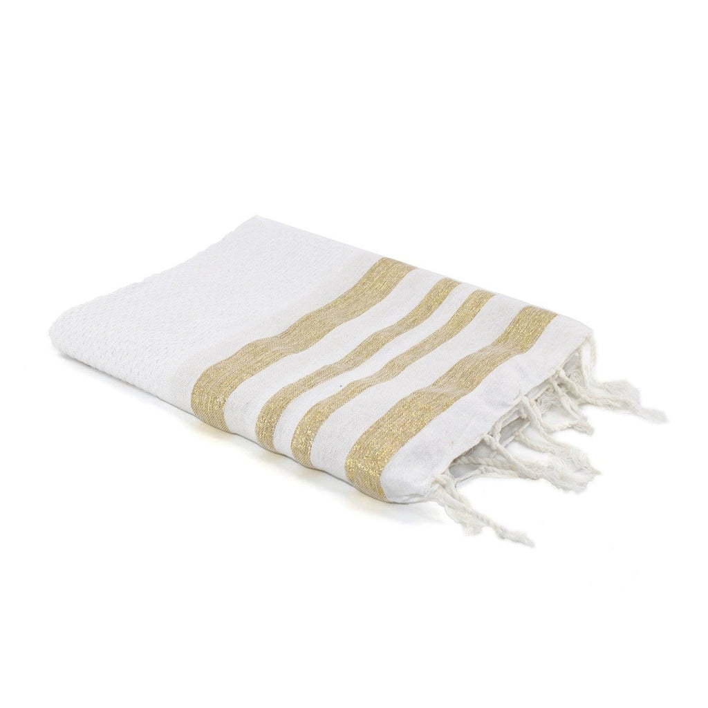 Hamptons - Fouta Honeycomb - Blanco/Oro