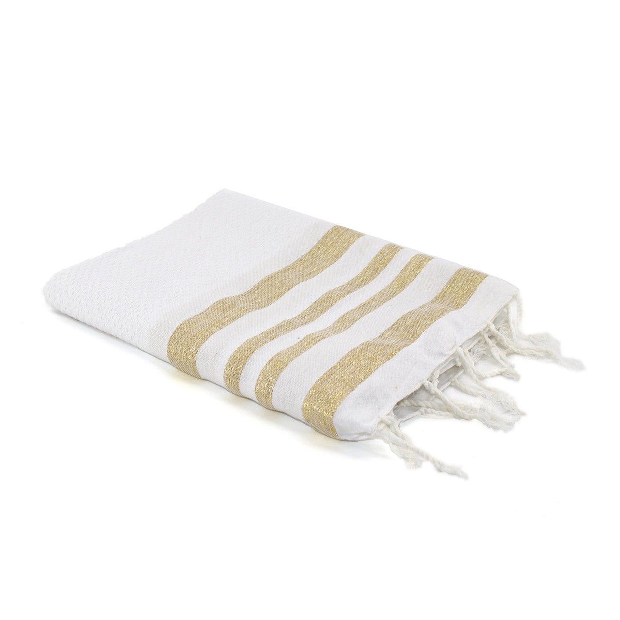 Hamptons - Fouta Honeycomb - Blanco/Oro