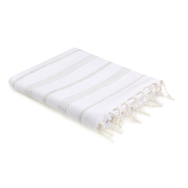 Mykonos - Fouta - Blanco/Plata