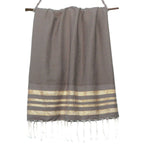 Hamptons - Fouta Honeycomb - Taupe claro/dorado
