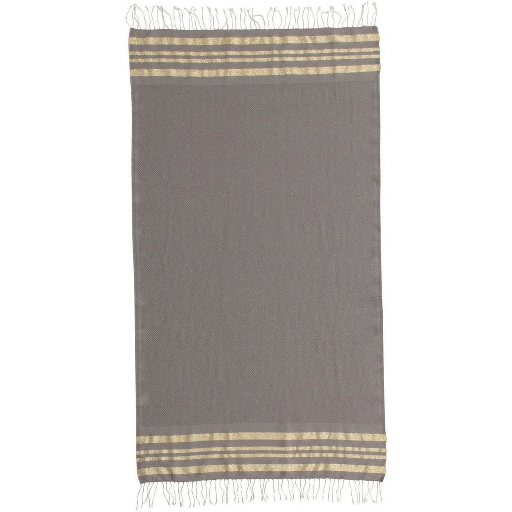 Hamptons - Fouta Honeycomb - Taupe claro/dorado
