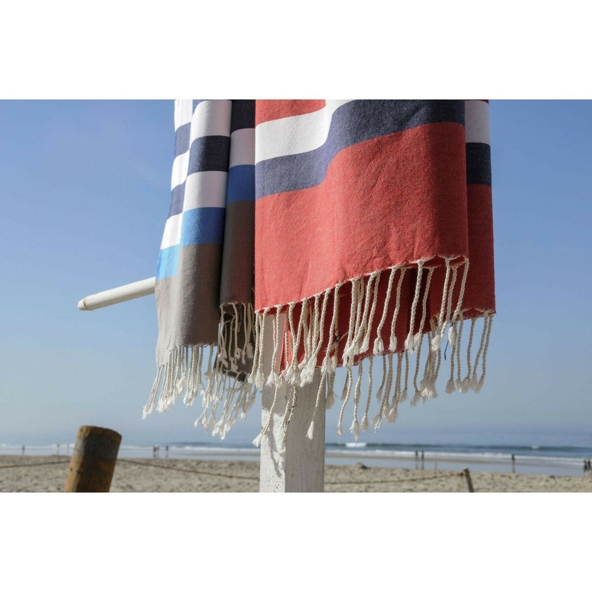 Arcachon - Fouta Tricolore - Rojo/Azul Denim