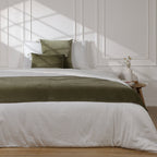 Danube - Bed Runner - Cotton Velvet - Khaki Green