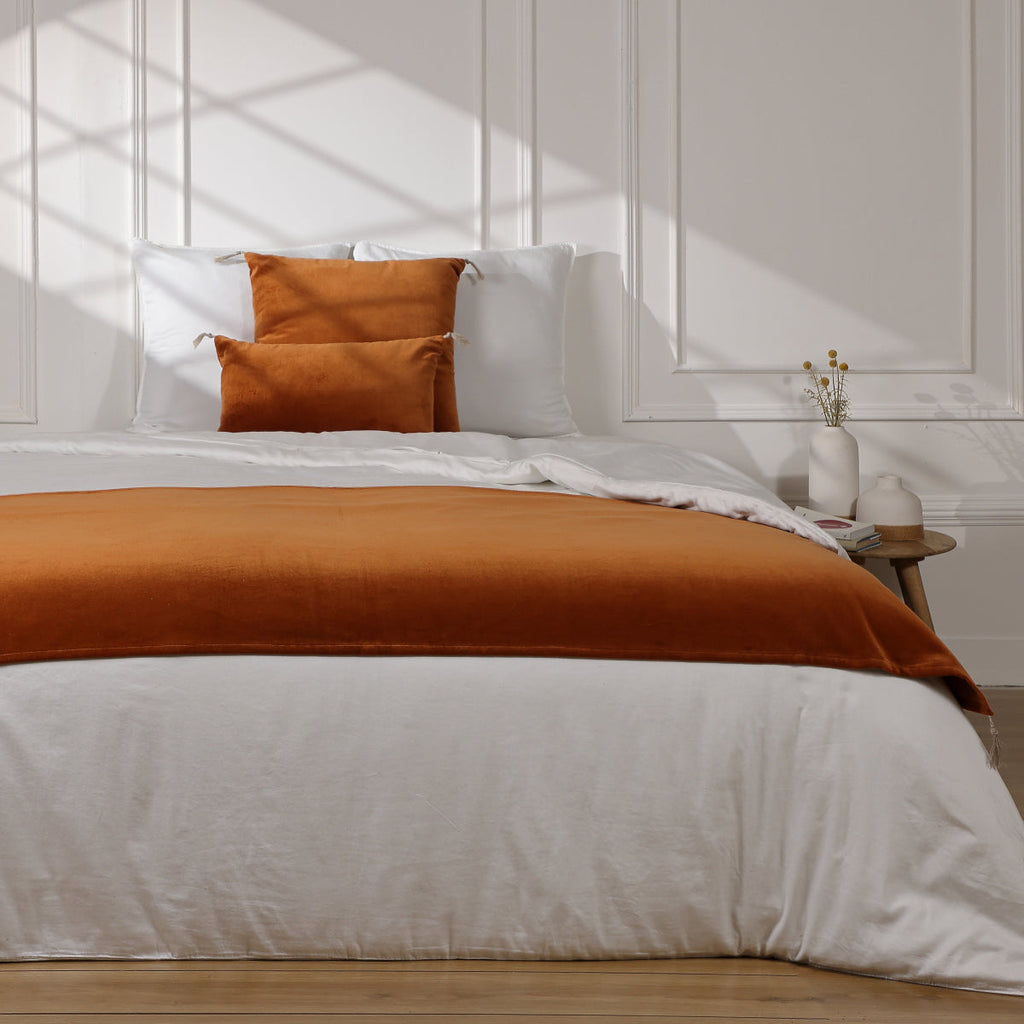 Danube - Bed Runner - Cotton Velvet - Terracotta