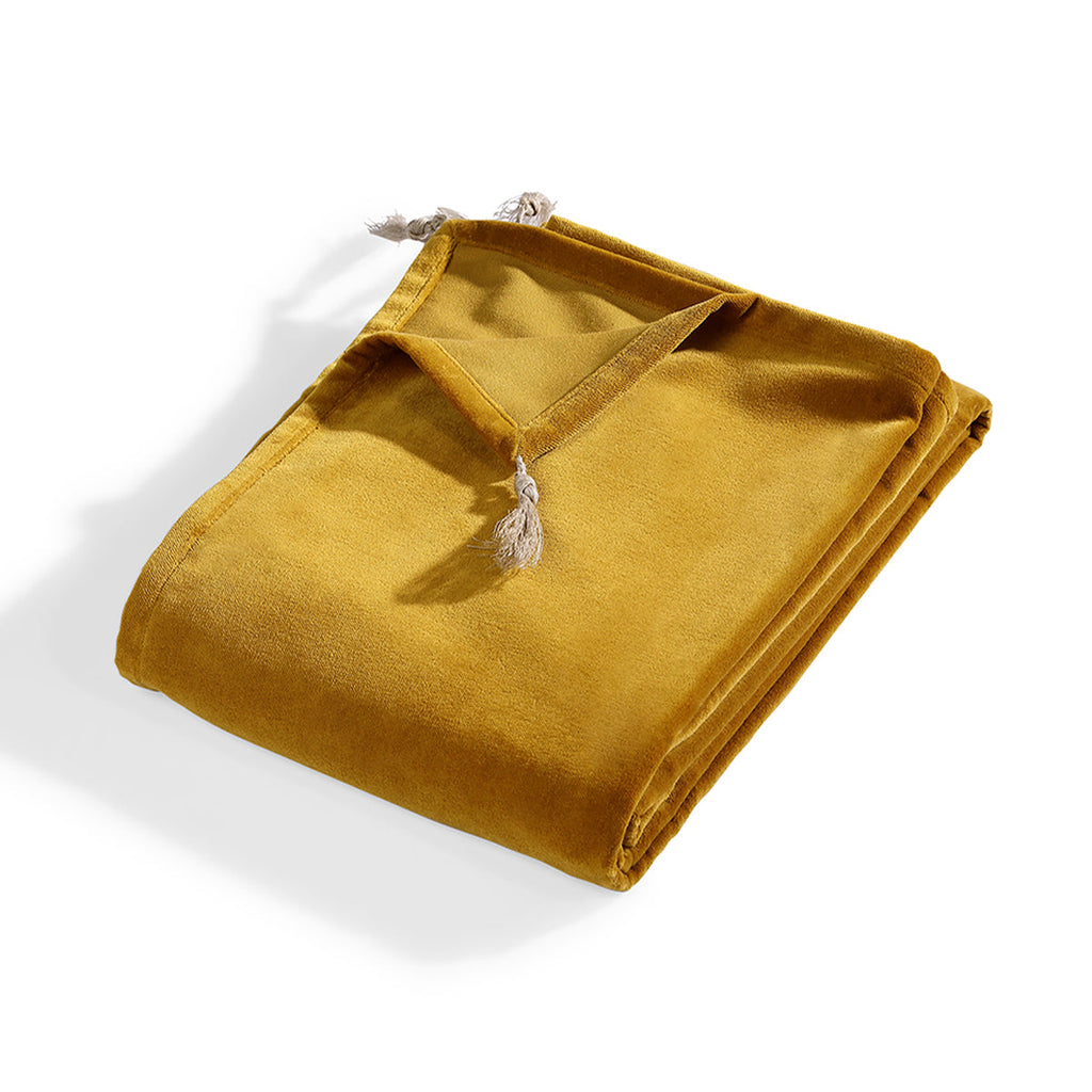 Danube - Bed Runner - Cotton Velvet - Mustard Yellow