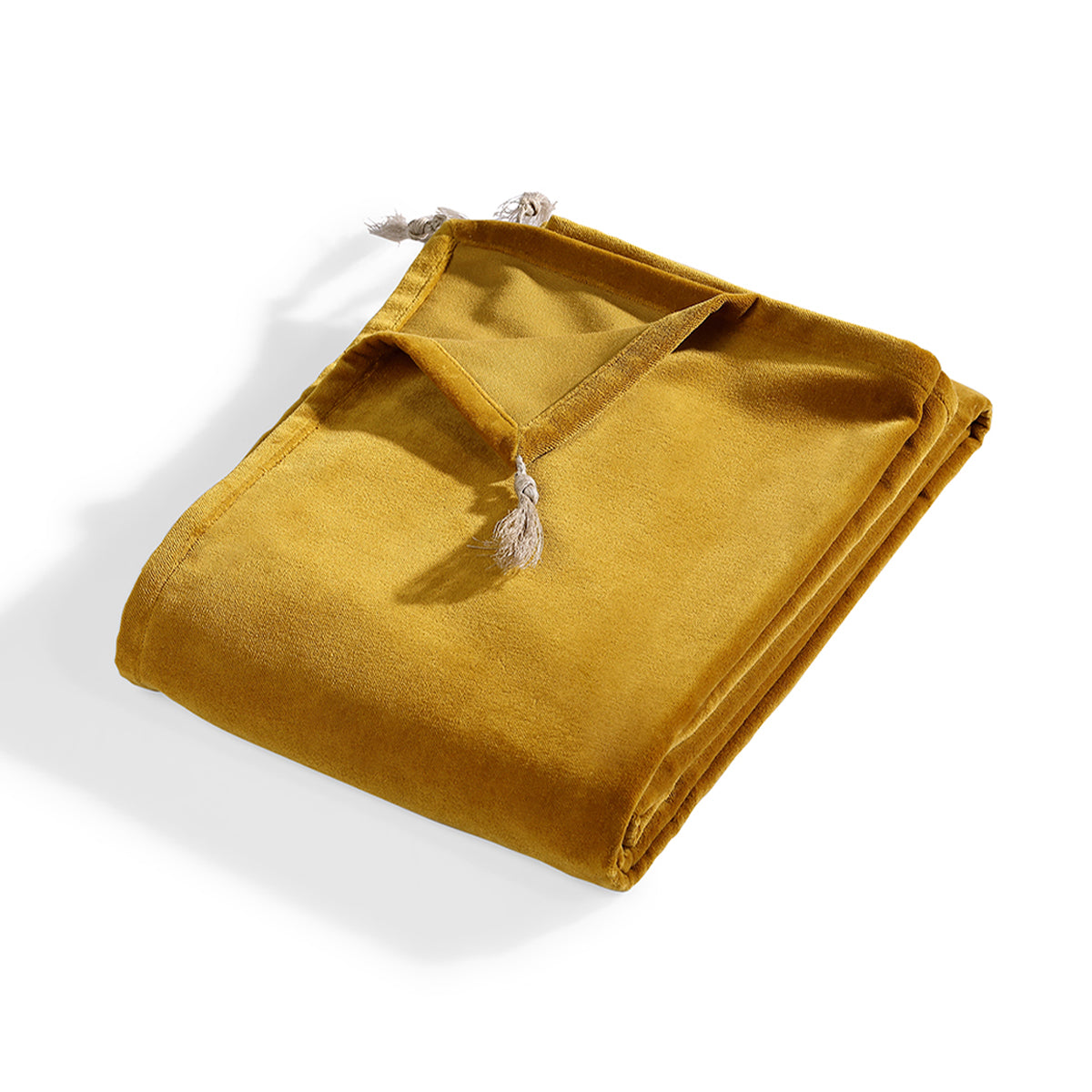 Danube - Bed Runner - Cotton Velvet - Mustard Yellow
