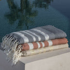 Hamptons - Honeycomb Fouta - Medium Grey/Silver