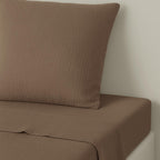 Carla - Flat Sheet - Cotton Gauze - Hazelnut