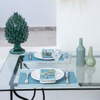 Mahdia - Mantel individual (X4) - Azul petróleo