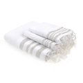 Hamptons - Foutas de Baño (1 Grande y 2 Pequeñas) - Blanco/Plata
