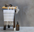 Hamptons - Foutas de Baño (1 Grande y 2 Pequeñas) - Blanco/Plata