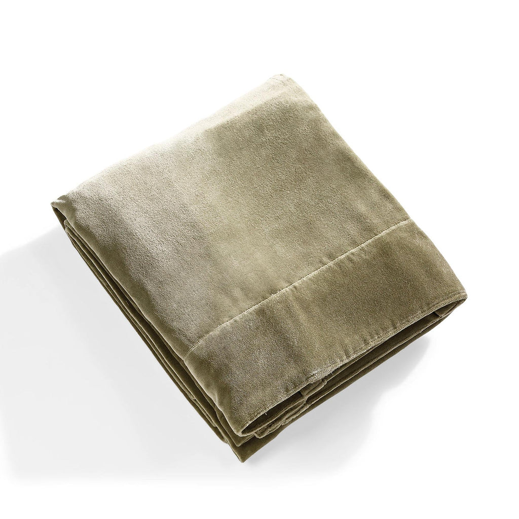 Velvet - Cortina Con Trabillas - Terciopelo De Algodón - Verde Caqui