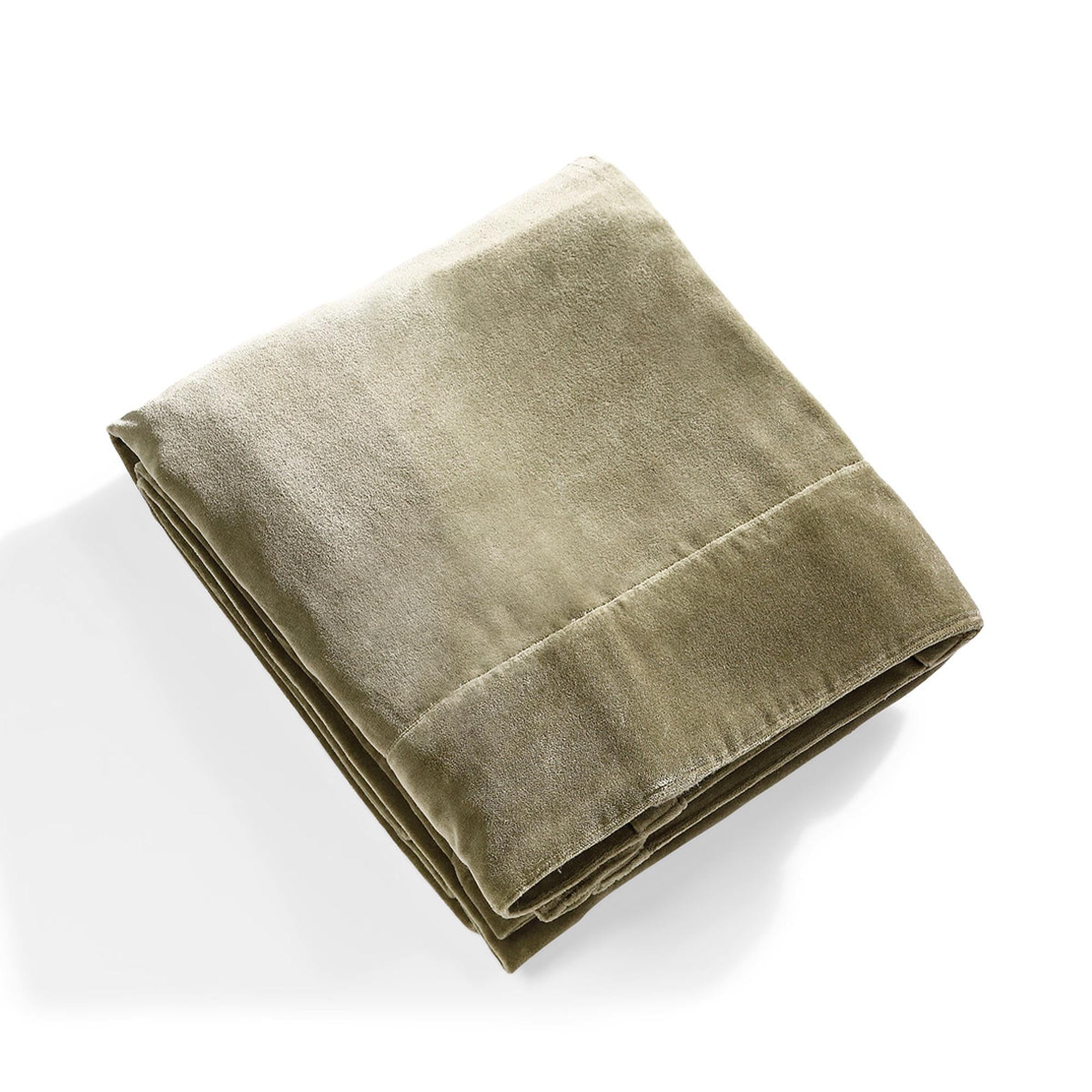 Velvet - Cortina Con Trabillas - Terciopelo De Algodón - Verde Caqui