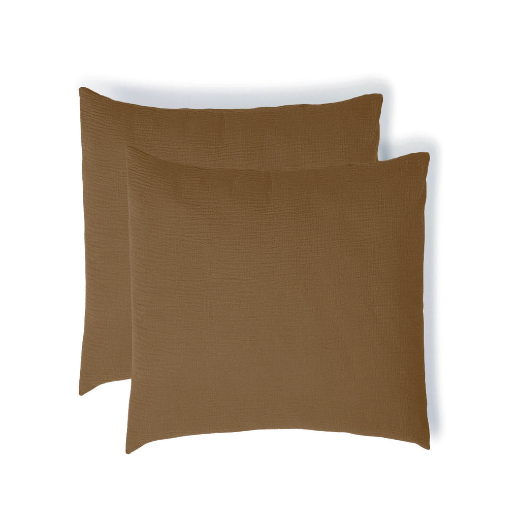 Carla - Pillowcase (X2) - Cotton Gauze - Hazelnut