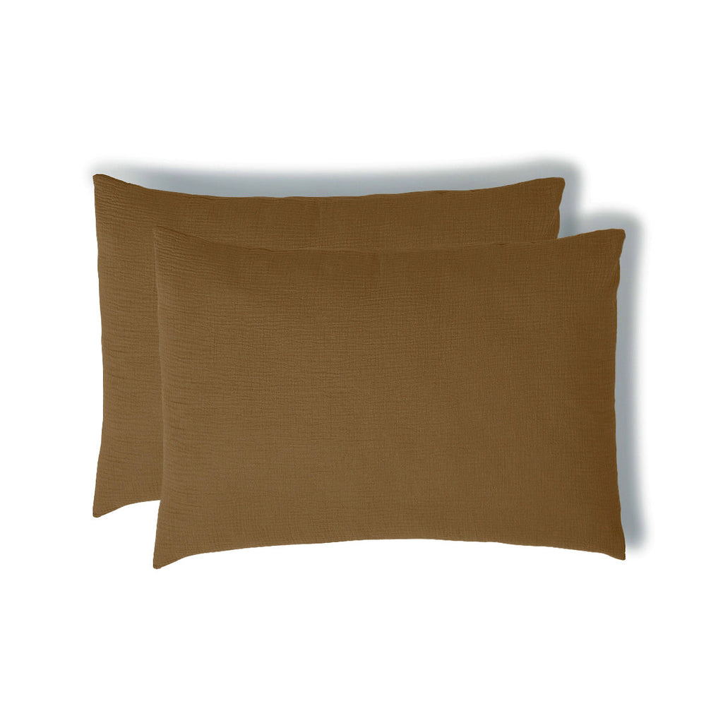 Carla - Pillowcase (X2) - Cotton Gauze - Hazelnut